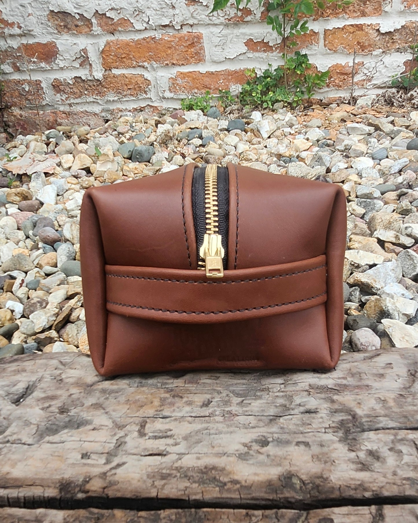 Leather Dopp Kit - Brown