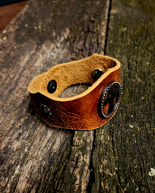 Leather Concho Cuff