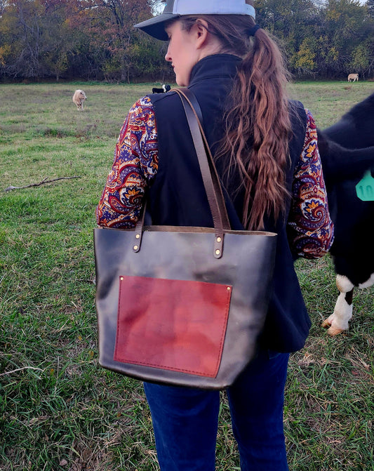 Taylor Tote Bag - Black and Red