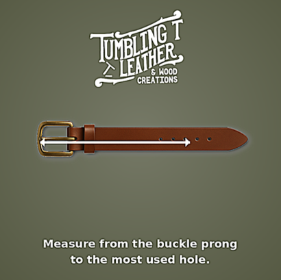 Hand-Tooled Barbed Wire Leather Belt