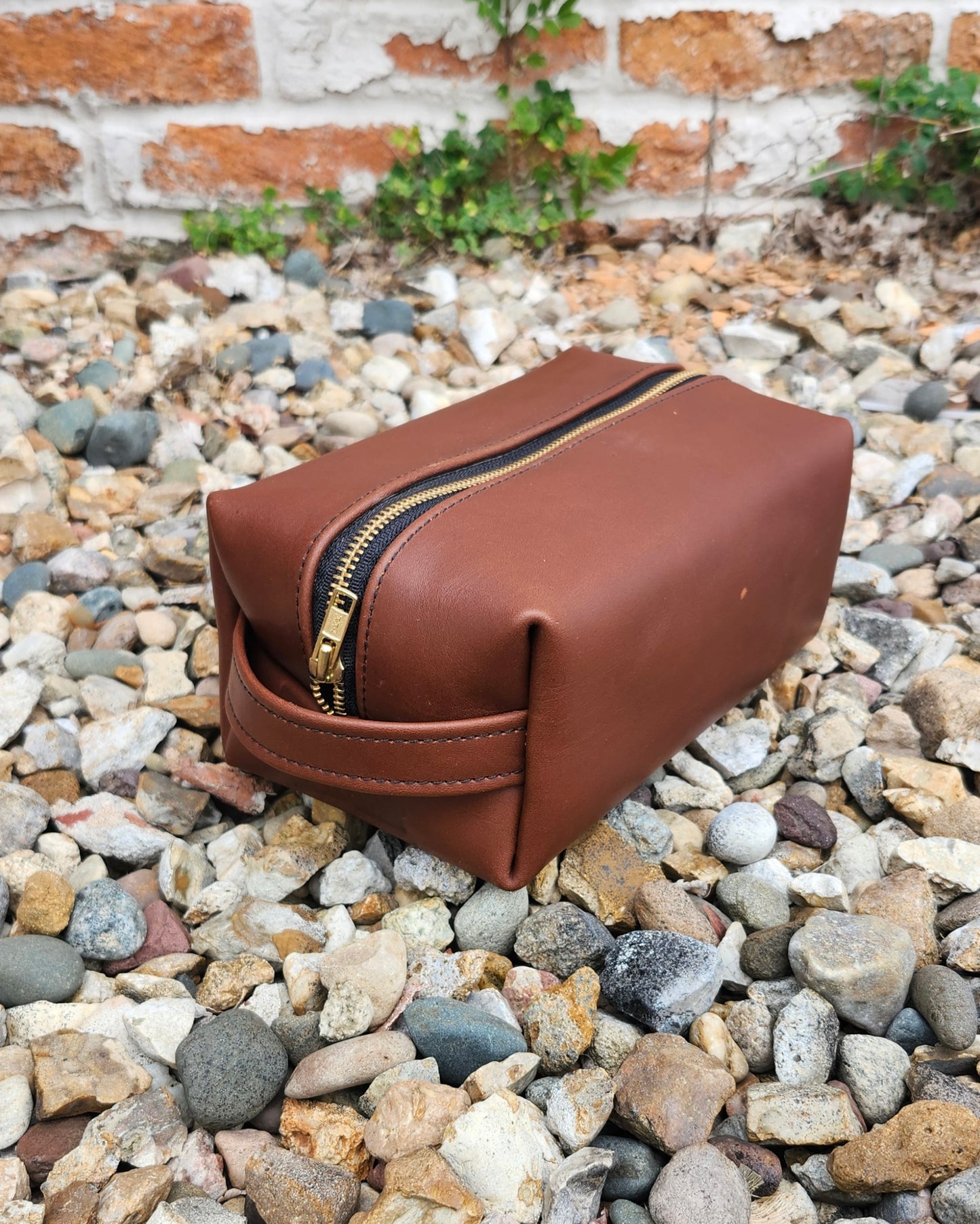 Leather Dopp Kit - Brown