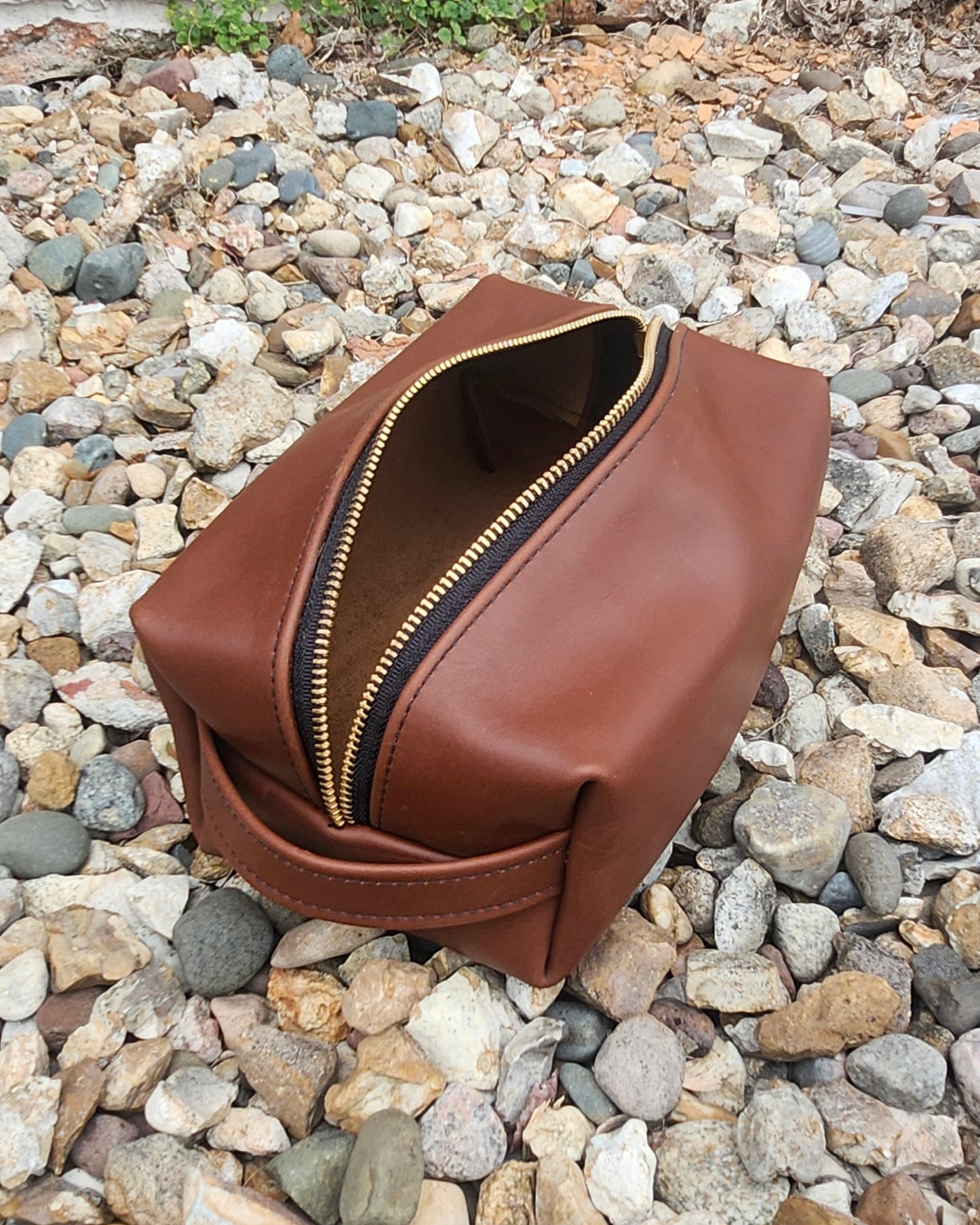 Leather Dopp Kit - Brown