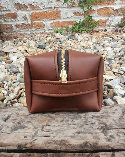 Leather Dopp Kit - Brown