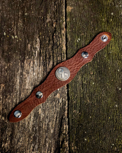 Leather Concho Cuff