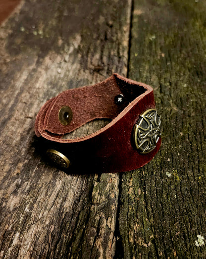 Leather Concho Cuff