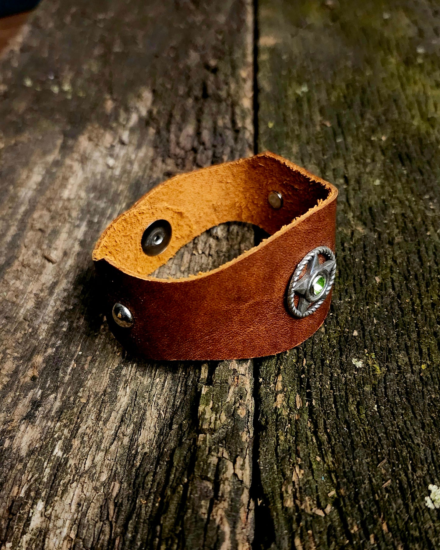 Leather Concho Cuff