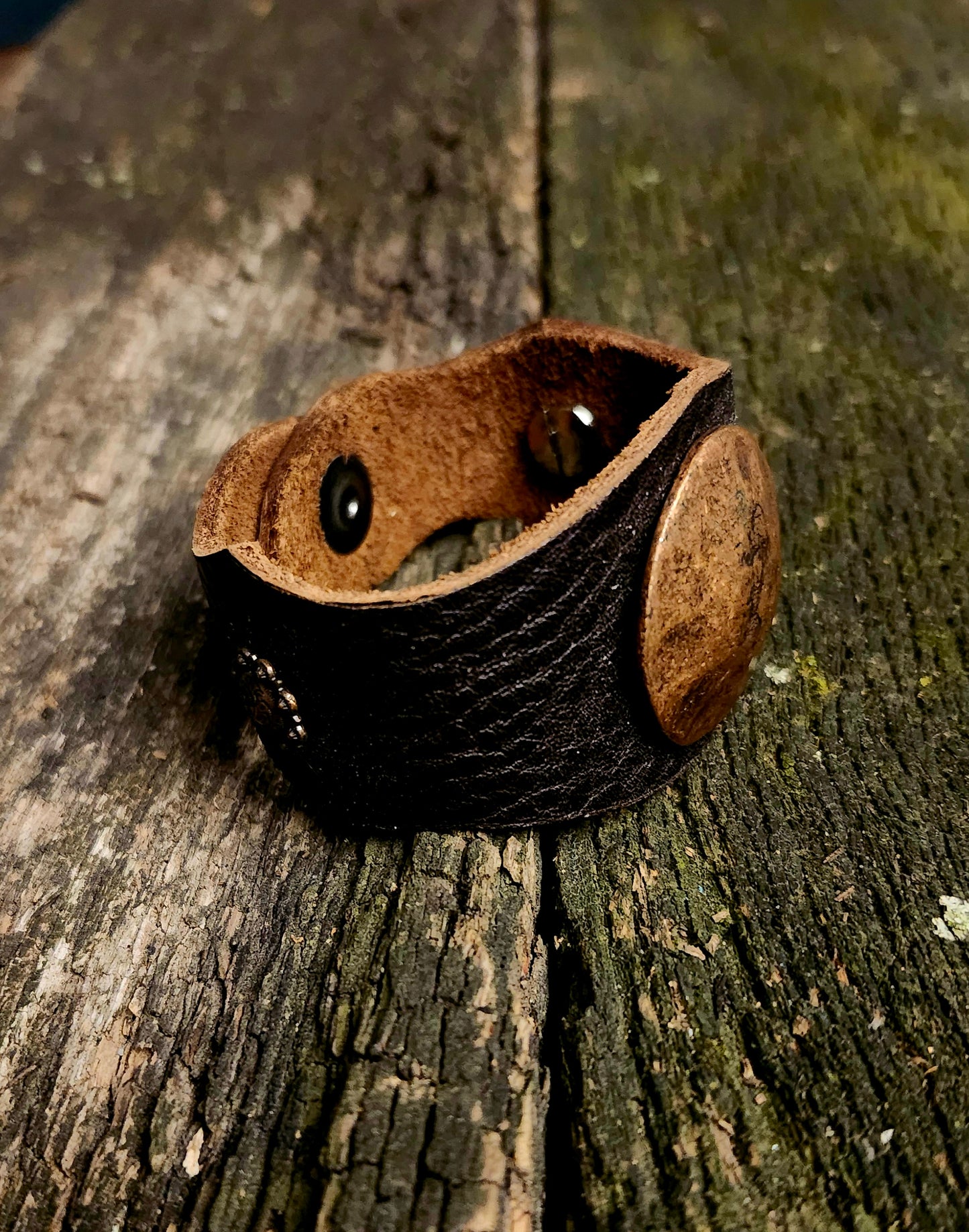 Leather Concho Cuff