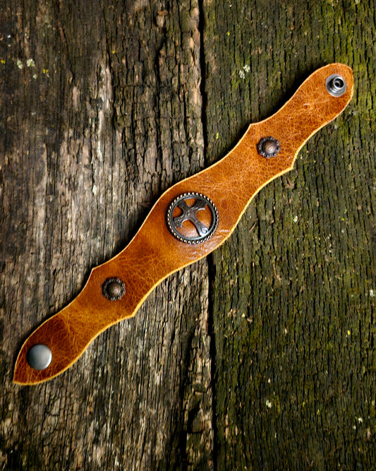 Leather Concho Cuff