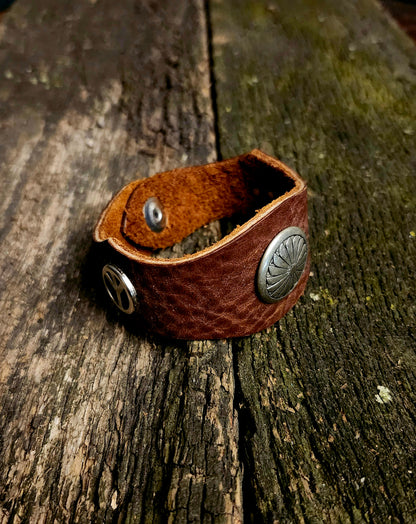 Leather Concho Cuff