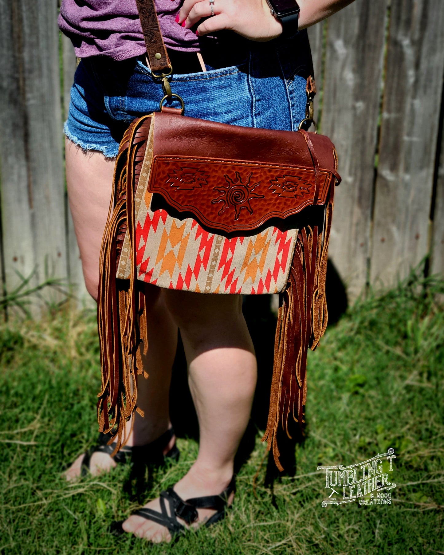 Tacia Fringe Bag - Aztec