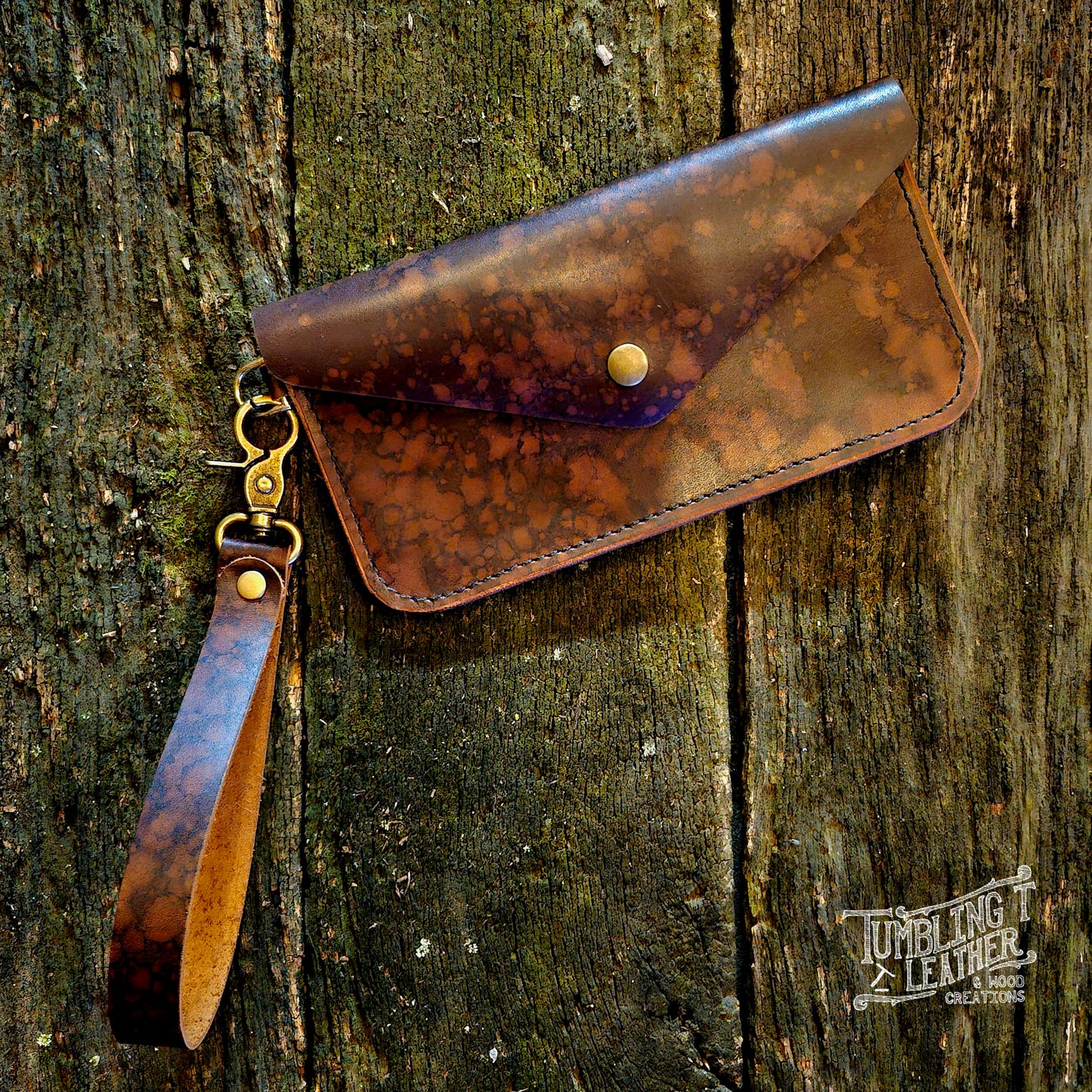 Shelby Clutch - Mottled Brown
