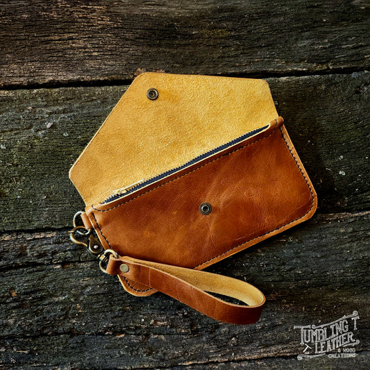 Shelby Clutch - Vintage Tan Water Buffalo
