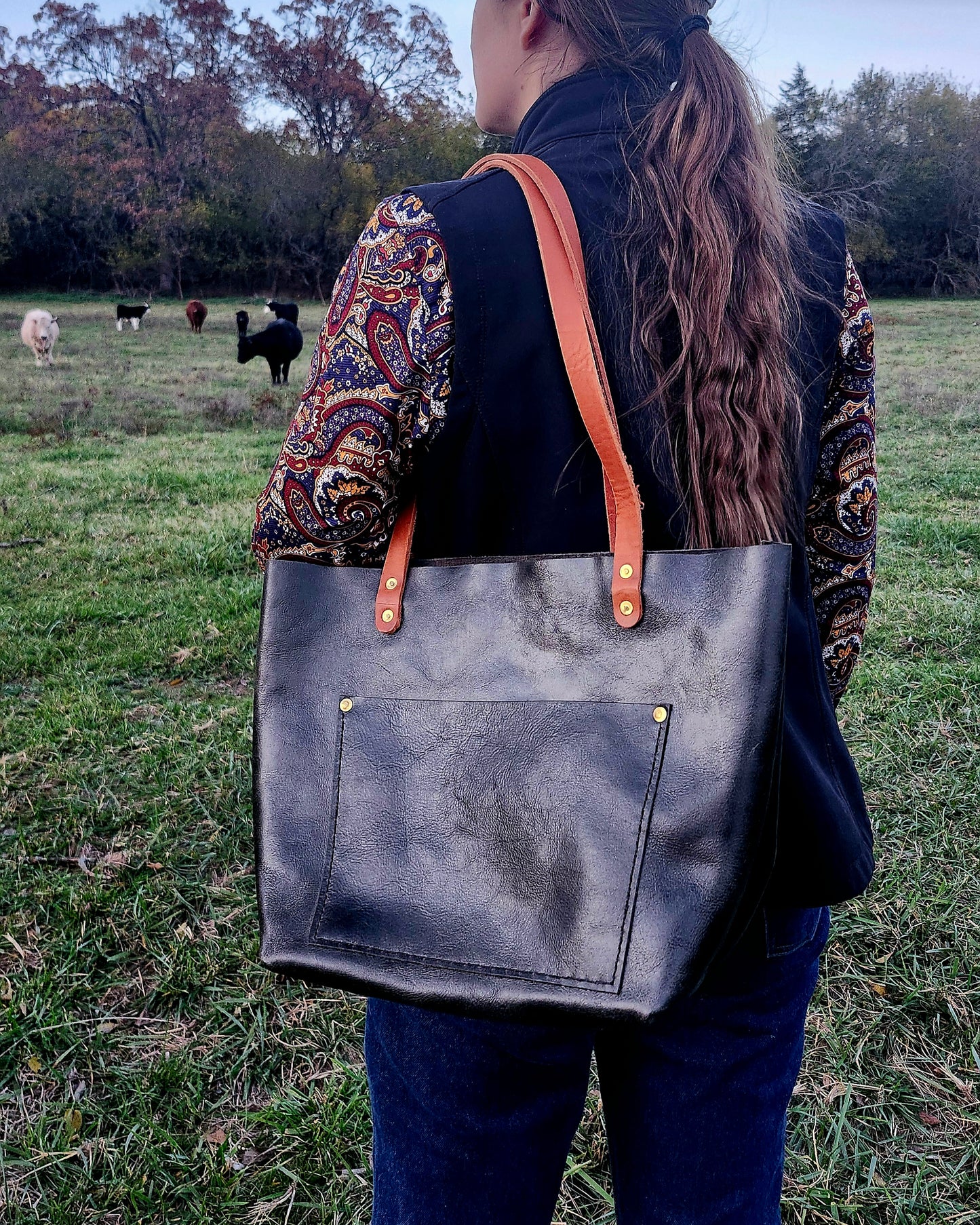Taylor Tote Bag - Black Water Buffalo
