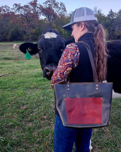 Taylor Tote Bag - Black and Red