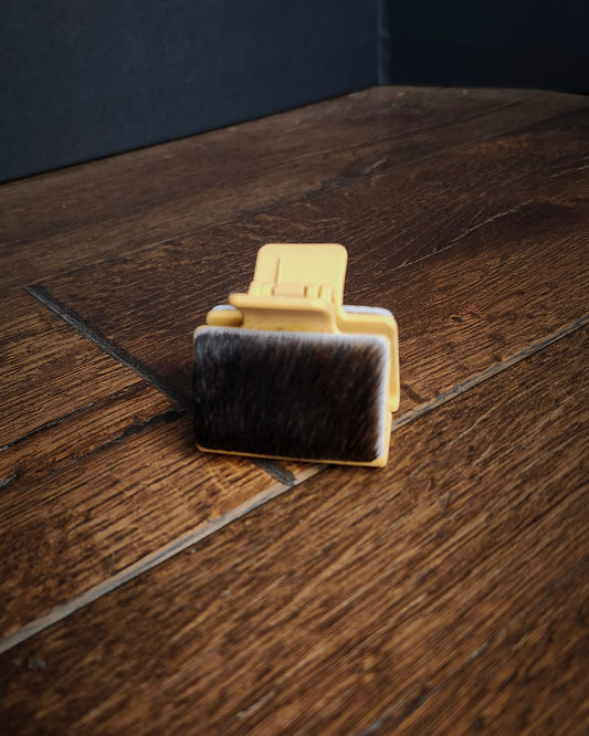 Cowhide Claw Clip - Brown Small