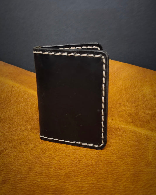 Austin Card Wallet - Black w/ White Stitching