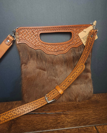 Cowhide Western Crossbody Tote