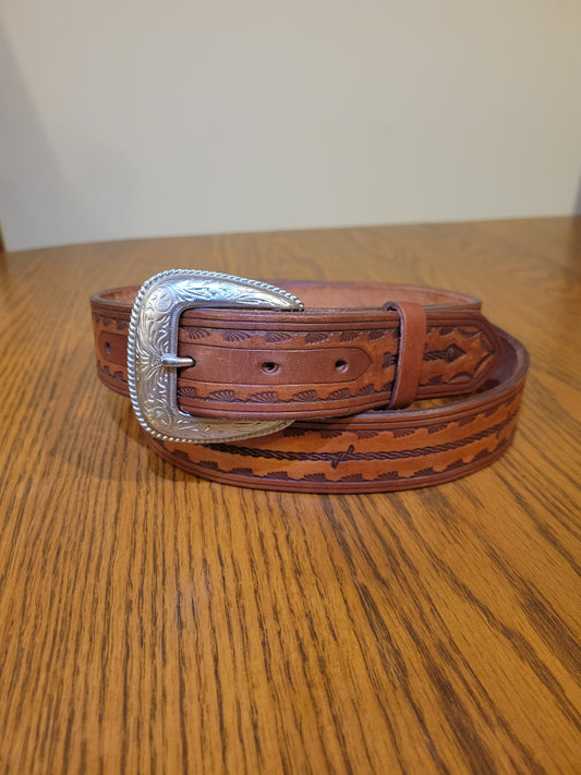Barbwire Tooled Belt